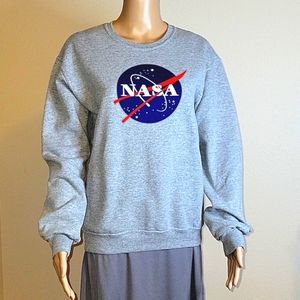 NASA Sweatshirt, S, Heather Grey, EUC
